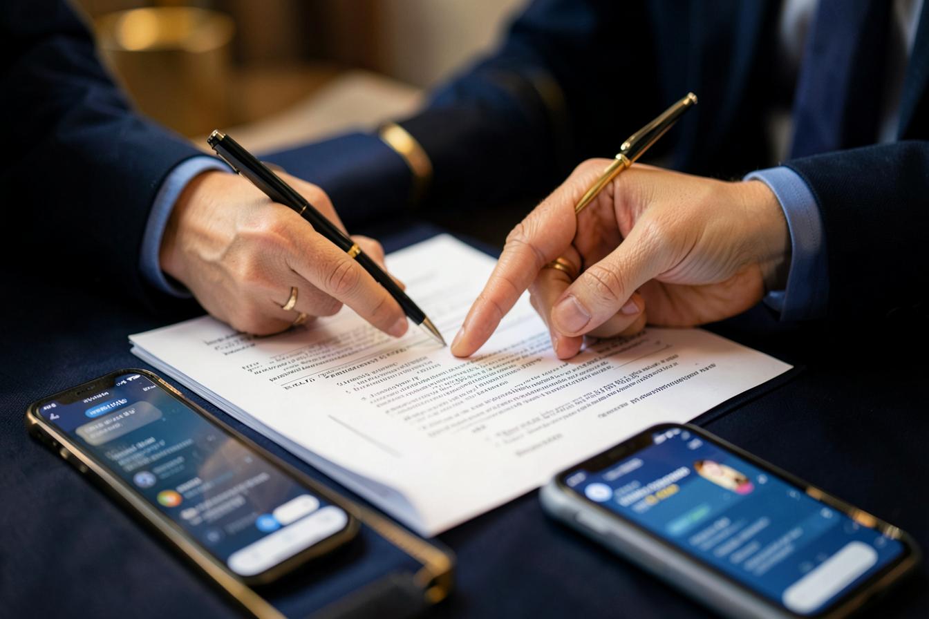 Asesor guiando a un cliente en la revisión de sus documentos